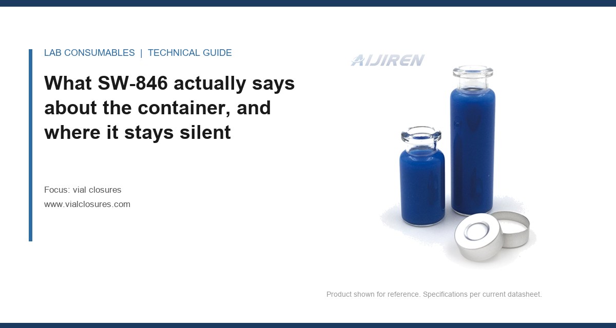 What SW-846 actually says about the container, and where it stays silent