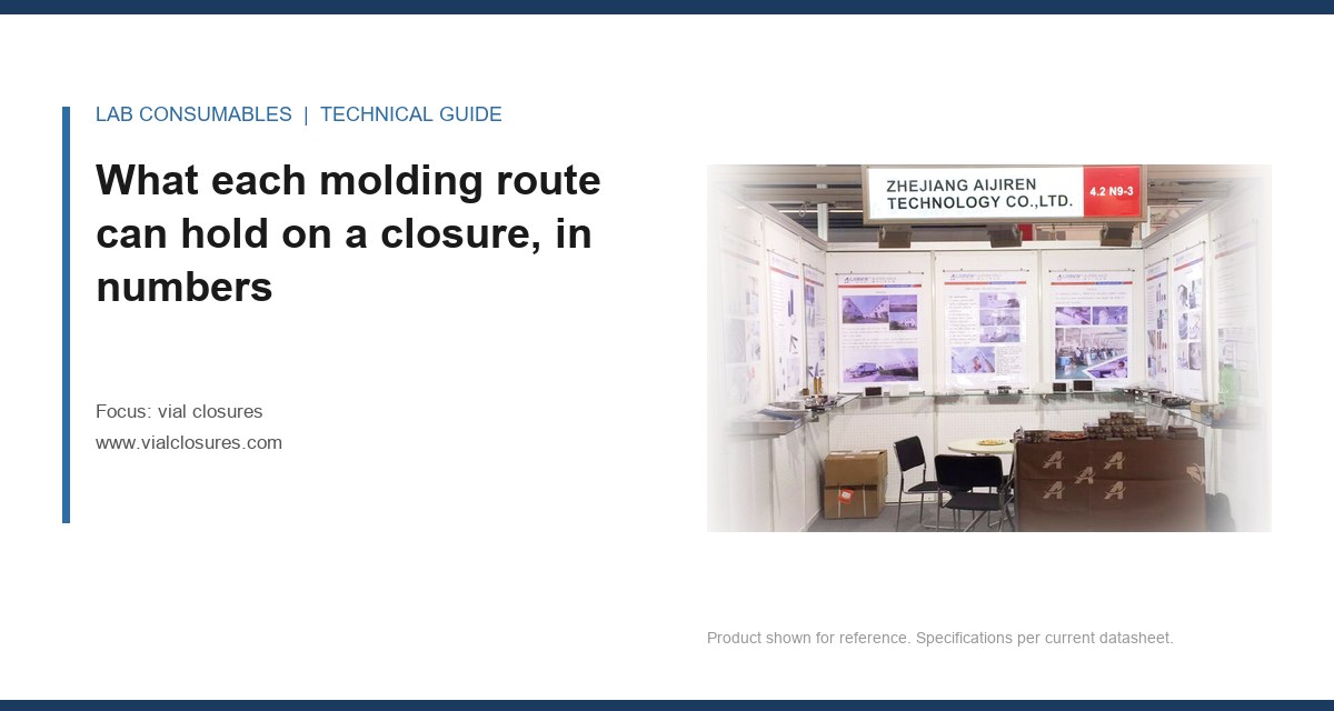 What each molding route can hold on a closure, in numbers