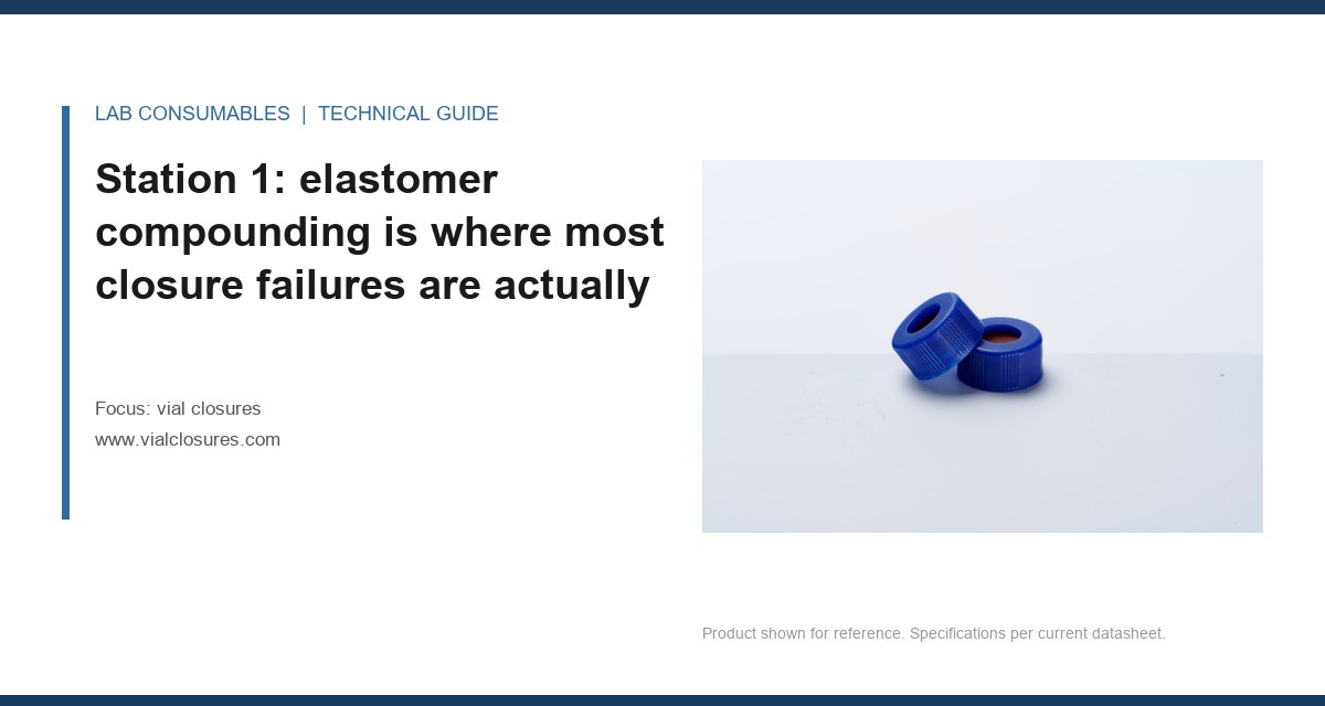 Station 1: elastomer compounding is where most closure failures are actually